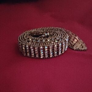 Elegant Brown Beaded Women's Belt